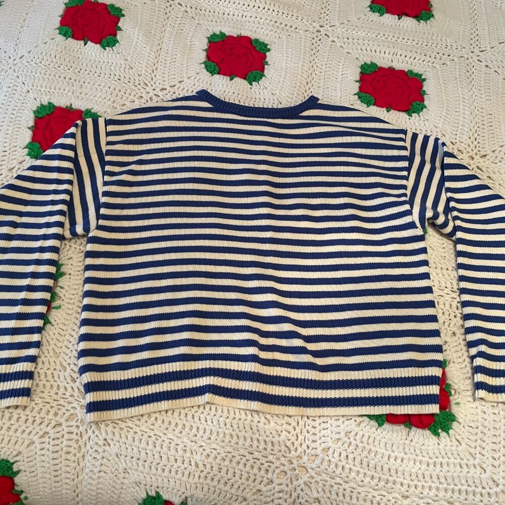 Sonderhaus Blue Striped Organic Cotton Pullover Sweater XS